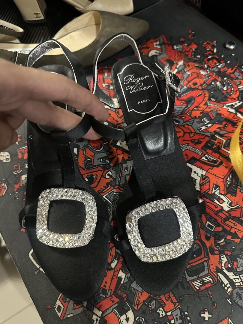 RV Satin Crystal Buckle Heels (Category: Heels) located in Butuan. Submitted by wear.next (Listing ID 1450440201, Image 1). Description: Size 36 No inclusion .