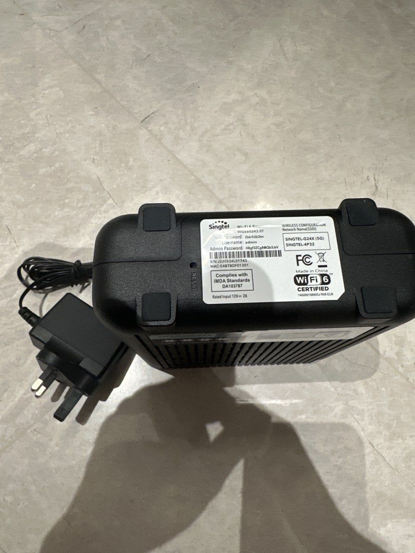 Singtel WiFi 6 Router with Power Adapter513044185781391363