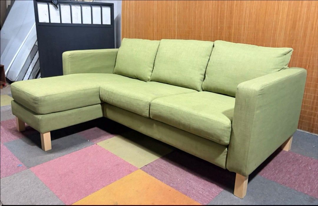 Sofa (Category: Sofas) located in Meycauayan. Submitted by marygracecasimiro (Listing ID 1450467607, Image 3). Description: 😍ALMOST BRANDNEW!!! FLAWLESS!!! IKEA Karlstad Modern 3-Seater L-Type Sofa NAPAKALINIS!!! READY TO USE!!! ANGGANDA!!! SUPER SOFT AND COMFY!!! FLAWLESS!!! FULLY WASHABLE & REMOVABLE FABRIC COVER NO ISSUES!!! NO ISSUES!!! Price : 20,500 ✅ *Note : Mas Matingkad ang Kulay sa Personal😍 *SEE VIDEO COMMENT 77L x 56W x 17H seat hei