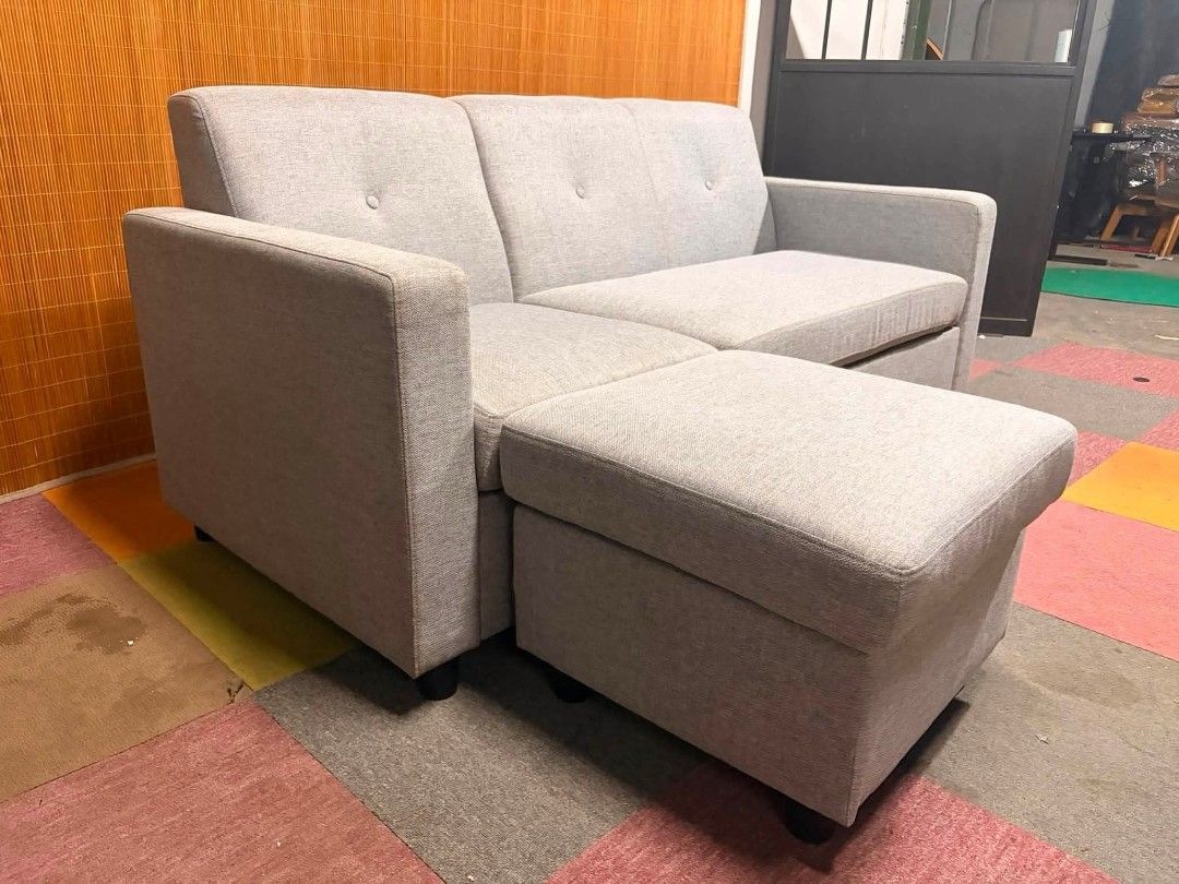 Sofa (Category: Sofas) located in Meycauayan. Submitted by marygracecasimiro (Listing ID 1450477173, Image 3). Description: 😍ALMOST BRANDNEW!!! FLAWLESS!!! Modern Gray 3-Seater L-Type Fabric Sofa Modular, Sofa with Ottoman SUPER SOFT AND COMFY!!! FLAWLESS!!! NO ISSUES!!! Price : 17,500 ✅ *SEE VIDEO COMMENT 67L x 52W x 17H seat height inches Sandalan height 29 inches In VERY good condition♥️.