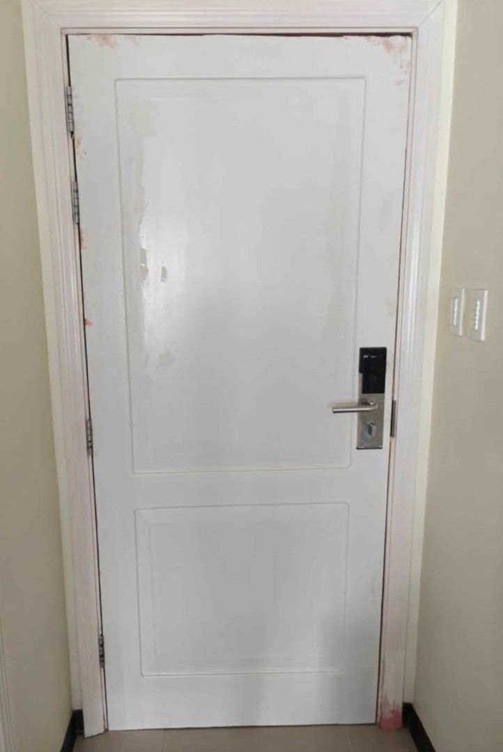Solid Wood Main Door (Category: Locks, Doors & Gates) located in Pasig City. Submitted by phonefanatic (Listing ID 1450485440, Image 1). Description: - Solid Wood Main Door - 90cm by 210 cm - Has Flaws - Smart Door Lock NOT included - Door Jamb (Hamba) NOT included - Location: Greenfield District, Mandaluyong.