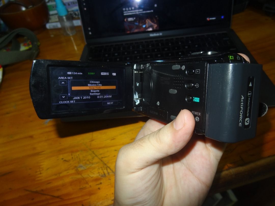 SONY HDR-CX110 (Category: Video Cameras) located in Las Pinas. Submitted by palancaren (Listing ID 1450480465, Image 3). Description: SONY HDR-CX110 This handycam unit is well-maintained, smooth, fully functional, and ready to use. Features: - 1920 X 1080 HD - Memory Stick Media Slot - SD/SDHC/SDXC Memory Card Compatible - 3MP Still Image Capture - 1/4" Exmor R CMOS - 2.7" Wide Clear Photo LCD - 30mm Carl Zeiss Vario-Tessar - 25x Optical Zoom - F