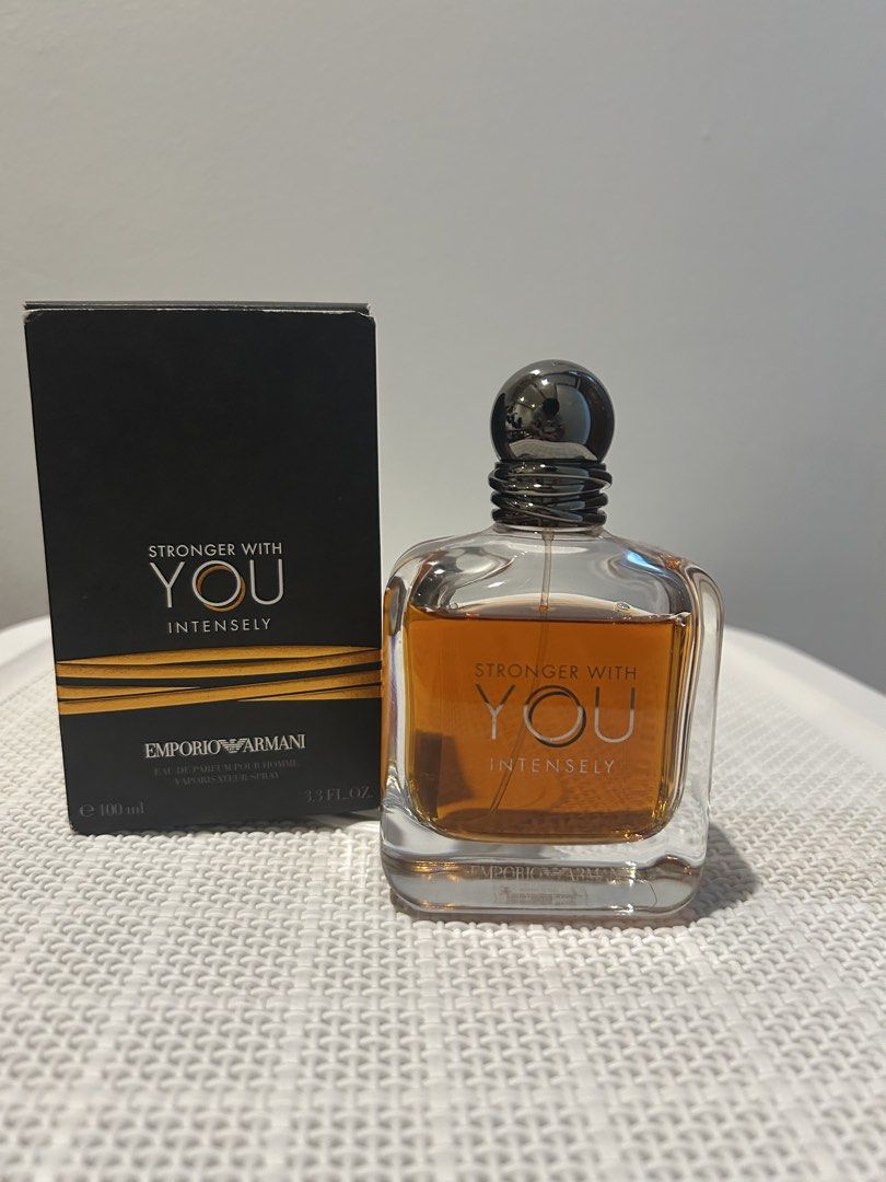 Stronger With You Intensely 100ml (Category: Fragrance & Deodorants) located in Muntinlupa City. Submitted by the_dude0829 (Listing ID 1450491794, Image 1). Description: Used Stronger With You Intensely 100ml with box.