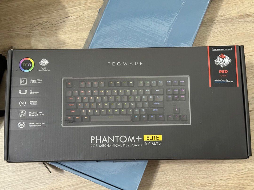Tecware Phantom+ Elite 87 Keys RGB Mechanical Keyboard Red Switches