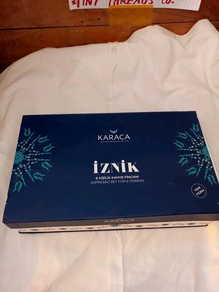 Turkish coffee cup (Category: Other Kitchen Appliances) located in Manila. Submitted by rubymielbona (Listing ID 1450358716, Image 2). Description: The Karaca İznik New Form Espresso/Turkish Coffee Cup Set for 6 Persons (90 ml) Super sale at 600‼️‼️ Market price : 1,200 - 2400 😱❌❌.