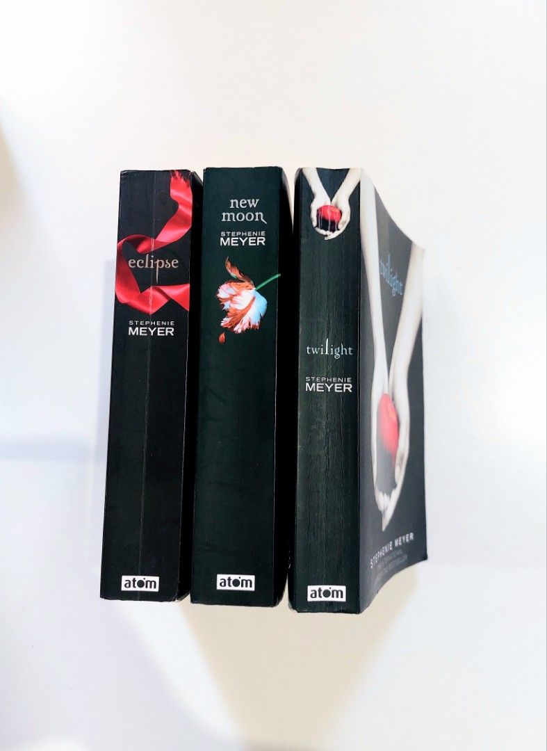 Twilight Saga by Stephenie Meyer | Twilight, New Moon, Eclipse, Breaking Dawn (Category: Storybooks) located in Tanauan. Submitted by solanathriftph (Listing ID 1450401805, Image 3). Description: 📚 major bookshelf clean out / clearance sale ~ — P220 each or take all for P600 (Eclipse has minimal writing on the first page) — lightly used — RFS: decluttering my bookshelves and switching to digital books — MOP: Gcash | fast shipping *feel free to s