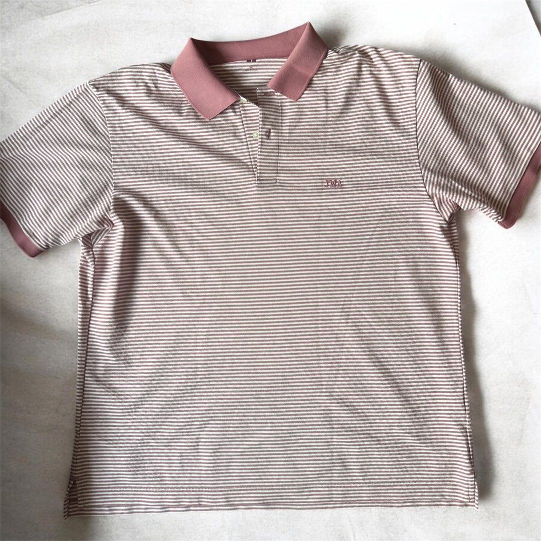 Uniqlo JWA Dry Pique Stripe Polo Shirt (Category: Tshirts & Polo Shirts) located in Sungai Petani. Submitted by pelanang (Listing ID 1450429664, Image 1). Description: Uniqlo JWA Dry Pique Stripe Polo Shirt Pink 🩷 Used thrice Condition 10/10 Pit 21 1/4 Length 30 1/4 RM80 with postage ✅ no nego .
