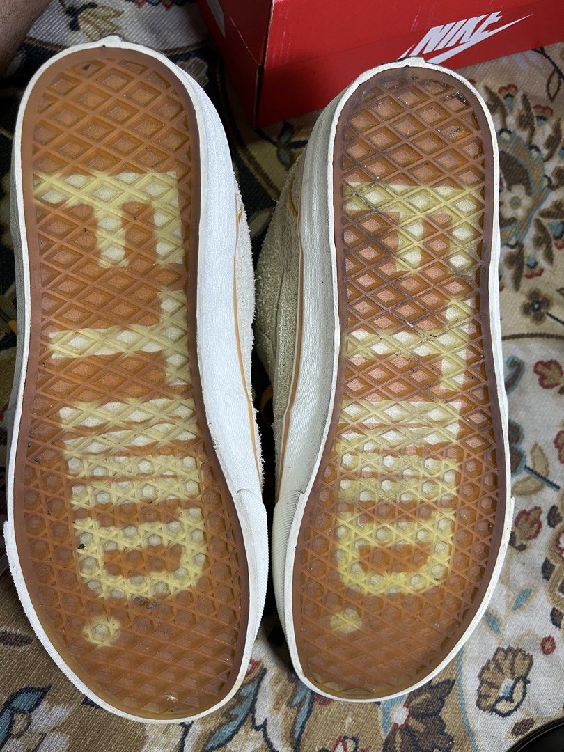 Vans Half Cab x Futuremade Studio Sneakers (Category: Sneakers) located in Ampang. Submitted by lynzkry (Listing ID 1450414521, Image 2). Description: MOVING OUT SALE!!! - Vans Half Cab x Futuremade Studio - Color: Cream/beige suede with orange laces and accents - Size: US Men's 9 / US Women's 10.5 - Perfect for collectors or stylish everyday wear!!! -include box! - Slightly negotiable! - COD AMPANG.