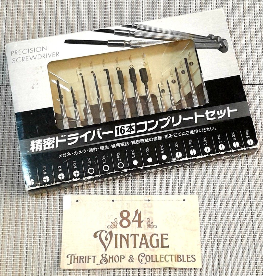 Vintage 16-piece Precision Screwdriver Set (Category: Craft Supplies & Tools) located in Las Pinas. Submitted by 84vintage (Listing ID 1450383774, Image 3). Description: This is a vintage 16-piece precision screwdriver set featuring various tip sizes suitable for fine electronics, glasses, miniatures, and watch repair. Actual photos posted. Please examine them carefully as they are part of the description. Sold as is where is only --📌 MUST READ 