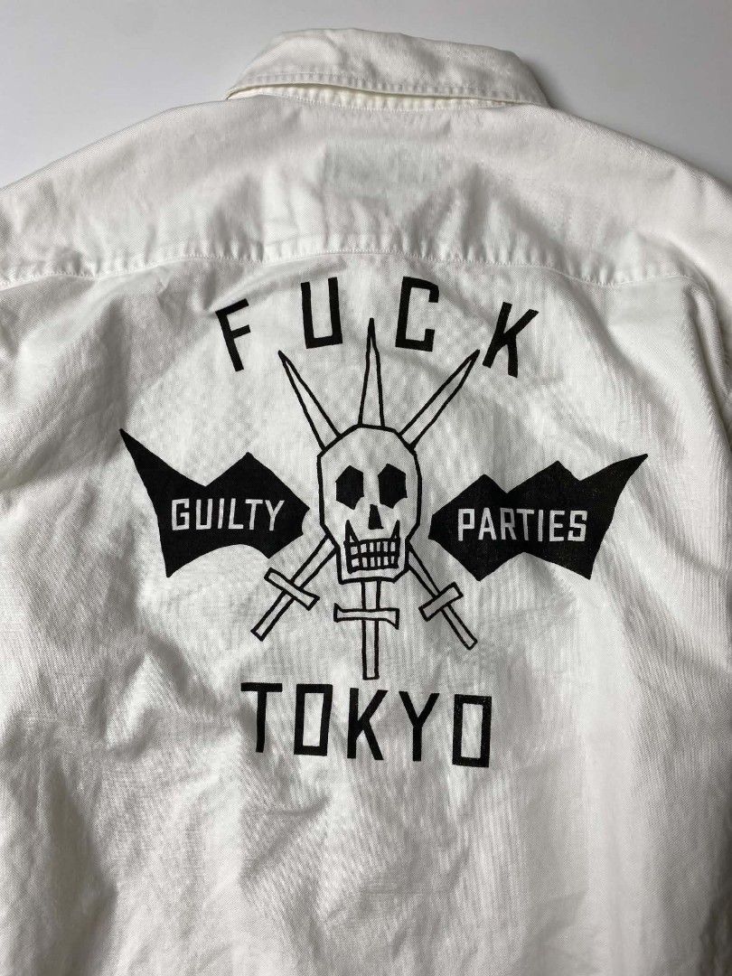 WACKO MARIA GUILTY PARTIES BUTTON DOWN SHIRT (Category: Formal Shirts) located in Balanga. Submitted by dig_gear (Listing ID 1450455220, Image 2). Description: GUILTY PARTIES WACKO MARIA BUTTON DOWN SHIRT MADE IN JAPAN L ON TAG 100% COTTON DIMENSIONS WIDTH - 21" LENGHT - 28" SHOULDER - 17.5" SLEEVE - 25" HEM - 20".