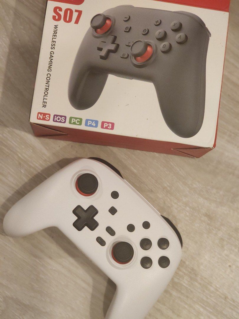 Wireless Bluetooth Gaming Controller | Switch / PC / iOS / Android | With Box (Category: Controllers) located in Calamba. Submitted by keeprees (Listing ID 1374679246, Image 1). Description: Orig price is 500 + shipping opened for testing only : rfs duplicate order from tiktok : tested on both mac and windows pc battery lasts long , buttons are easy to press and good grip and good latency as well..