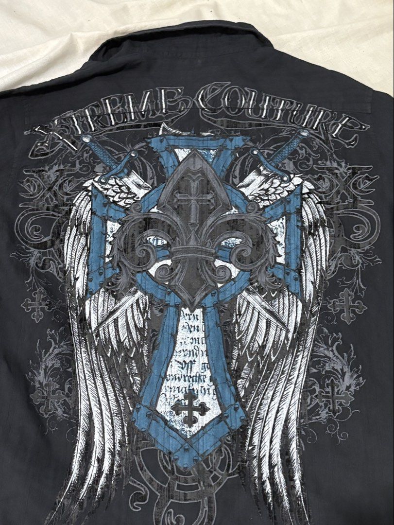 Xtreme Couture Longsleeves Polo (Category: Tshirts & Polo Shirts ) located in Lucena. Submitted by ryu625 (Listing ID 1450381154, Image 3). Description: Large on tag W-22 L-26 Excellent condition DM me for more details 😀 alt,alternative, fashion, goth, grunge, xtreme couture, y2k, y2k fashion .