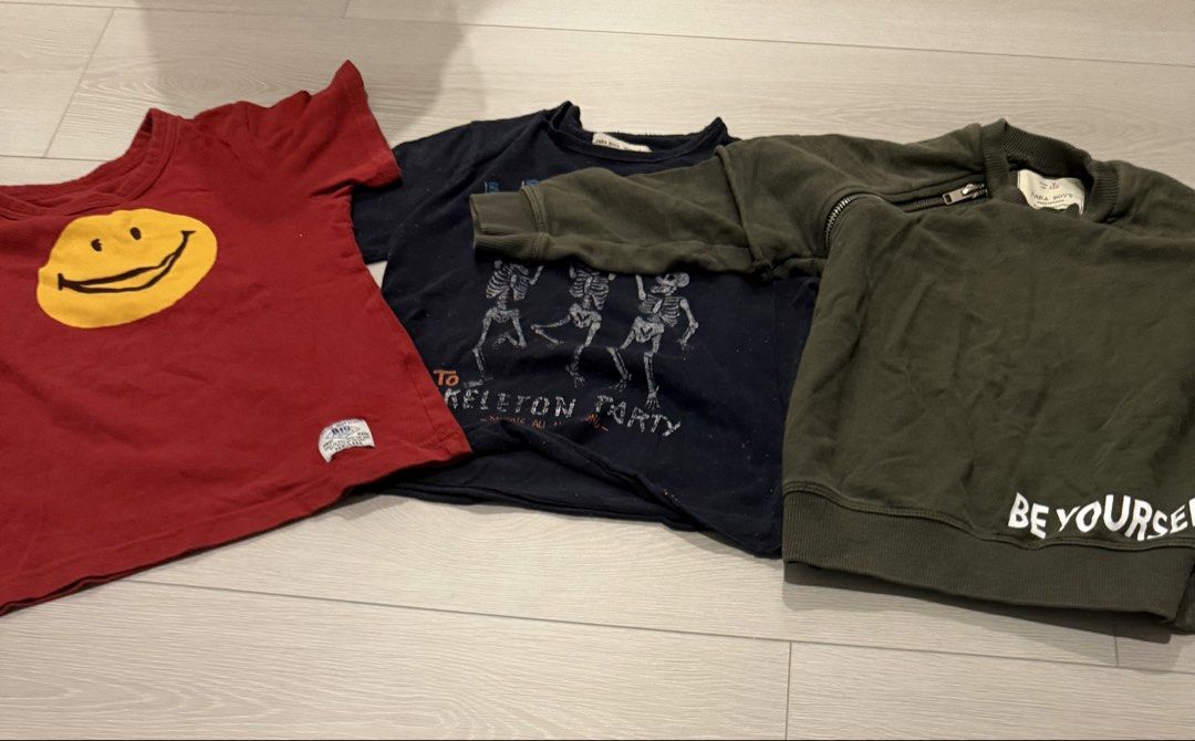 由 hulululala (刊登 ID 1450457816，圖片 1) 提交，位於 新北市 (New Taipei) 的 Zara boys and Big Hearted size 5 Zara 男孩裝和 Big Hearted 5 碼 (類別：嬰兒及兒童流行時尚)，說明：2 Zara boys 1 big hearted 。