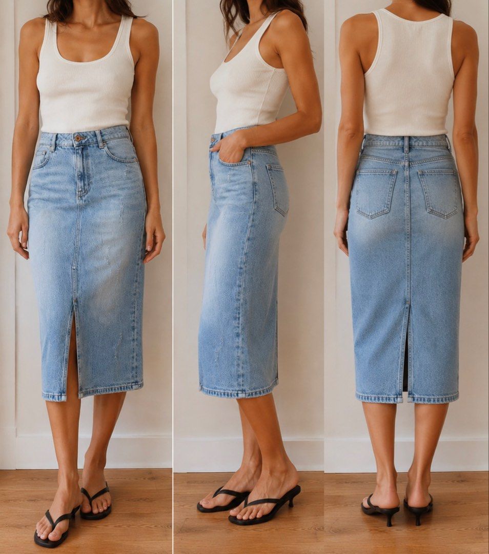 Zara Denim midi skirt (Category: Skirts) located in San Simon. Submitted by katechicha96 (Listing ID 1450368773, Image 1). Description: .