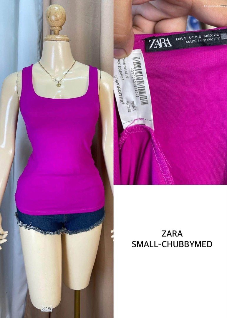Zara Magenta Square Neck Tank Top (Category: Sleeveless) located in Tagum. Submitted by m_u_c (Listing ID 1450427913, Image 1). Description: - Cute magenta tank top from Zara - Features a square neckline - Fitted silhouette for a flattering look - Made in Turkey - Versatile: perfect for layering or wearing on its own - Easily pairs with jeans or shorts.