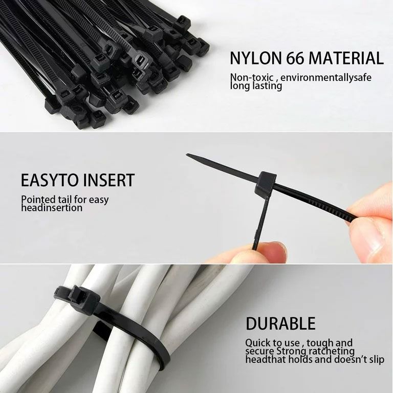 ZIP TIE FOR DESKTOP PC CABLE MANAGEMENT (100PCS) 3mm*150mm (Category: Cables & Adaptors) located in Quezon City. Submitted by victr2 (Listing ID 1450496351, Image 2). Description: ZIP TIE FOR DESKTOP PC CABLE MANAGEMENT (100PCS) 3mm*150mm Description: 【Premium Quality】 Made of industrial strength nylon, cable ties can be very flexible with Heat resistance. Temperature tolerance from -40 to 85 degrees C or -40 to 185 degrees F, weather and UV resi