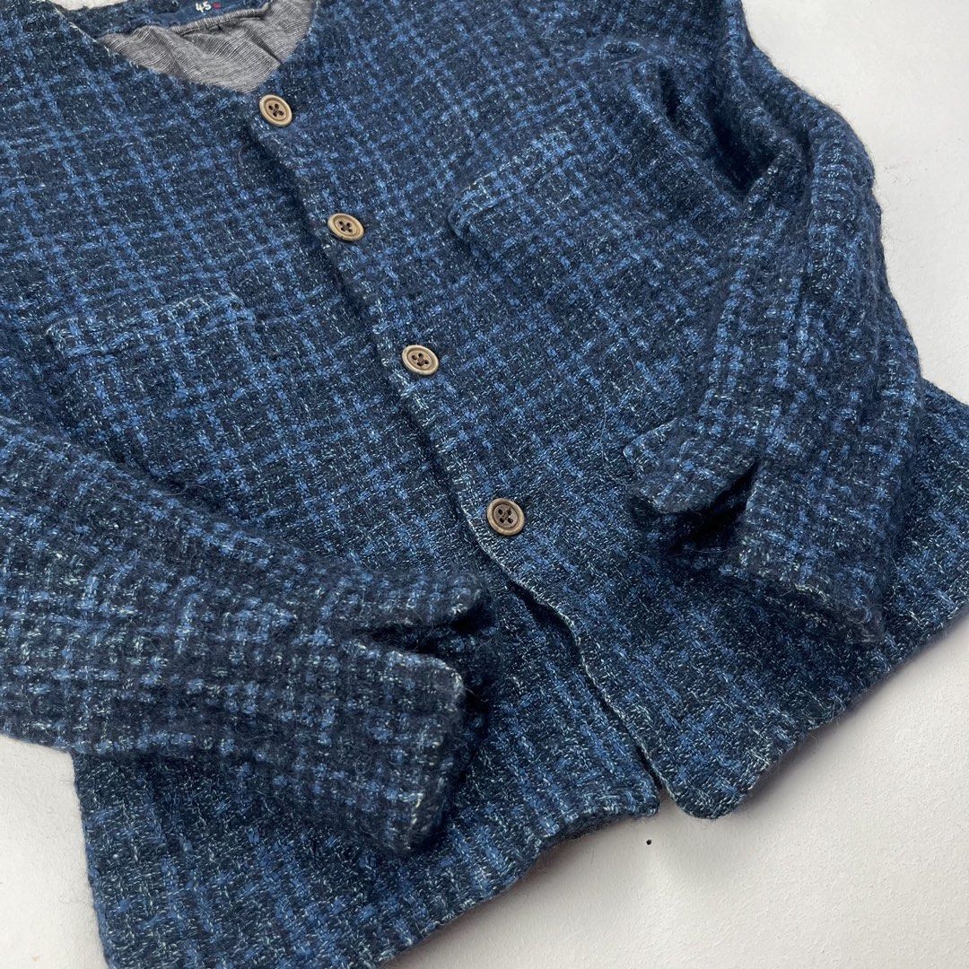 45r Collarless Tweed Jacket (Category: Coats, Jackets and Outerwear) located in Manila. Submitted by _jaime (Listing ID 1450577770, Image 3). Description: 45r Collarless Tweed Jacket Size: 2 Shoulder: 14.5 inches Chest width: 21 inches Waist: 15 inches Sleeve: 20 inches Length: 17 inches 2,000 price is negotiable Made in Japan.