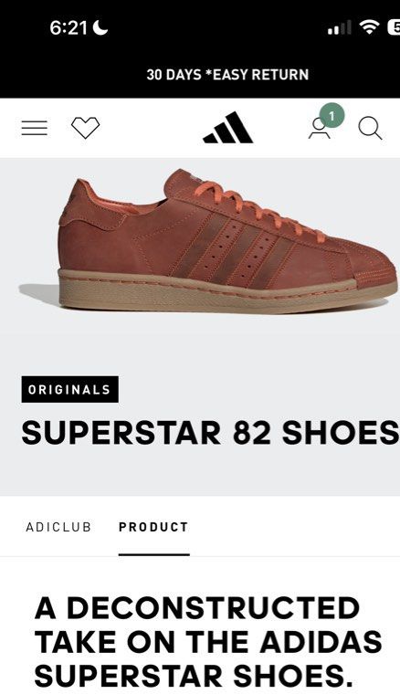 Adidas Superstar 82 Shoes (Category: Sneakers) located in Makati City. Submitted by declutterwithmoi__ (Listing ID 1450660537, Image 2). Description: - Adidas Superstar 82 Shoes, with box - US 6.5 men, fits 24.5cm women Used less than 5x, then stored.