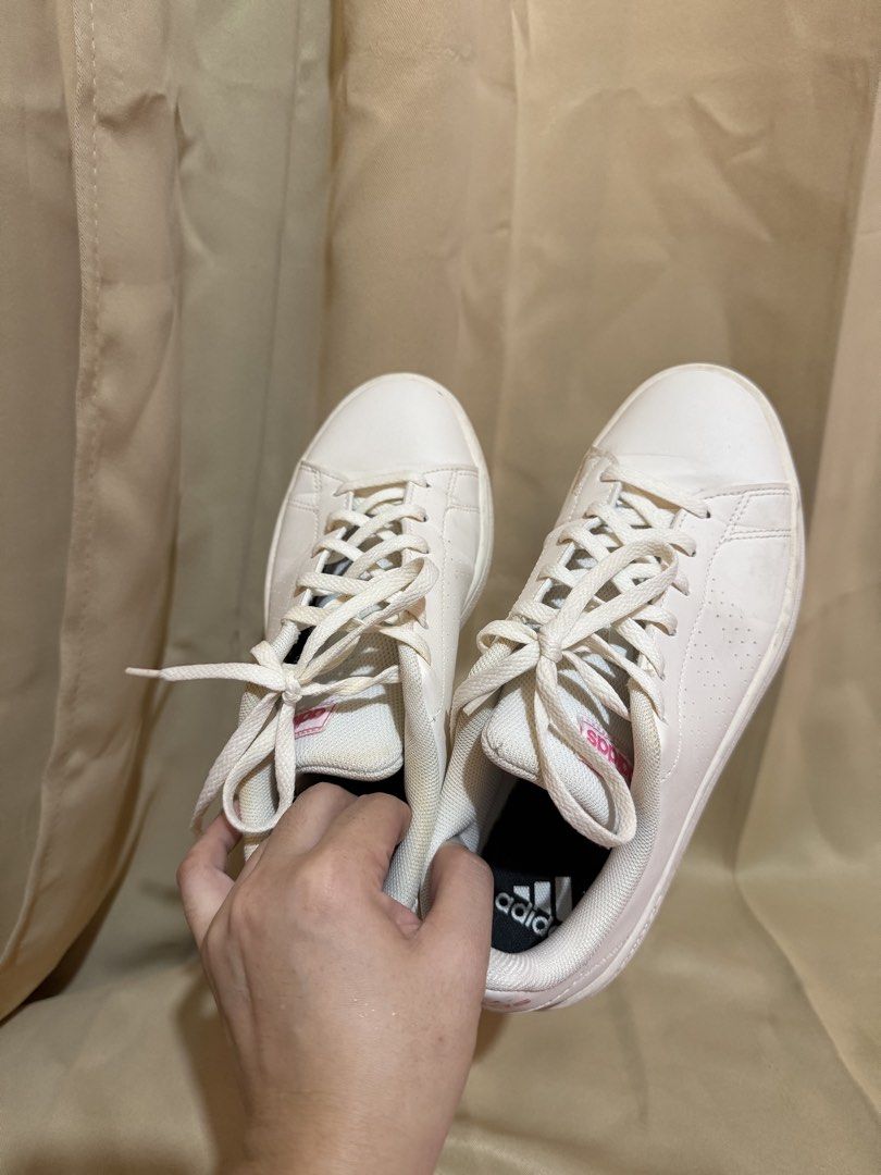 ADIDAS white sneakers US 6 1/2 (Category: Sneakers) located in Cabanatuan. Submitted by pixiecollections (Listing ID 1450602507, Image 1). Description: Adidas White Sneakers like new Size US 6 1/2 Womens RFS: decluttering.