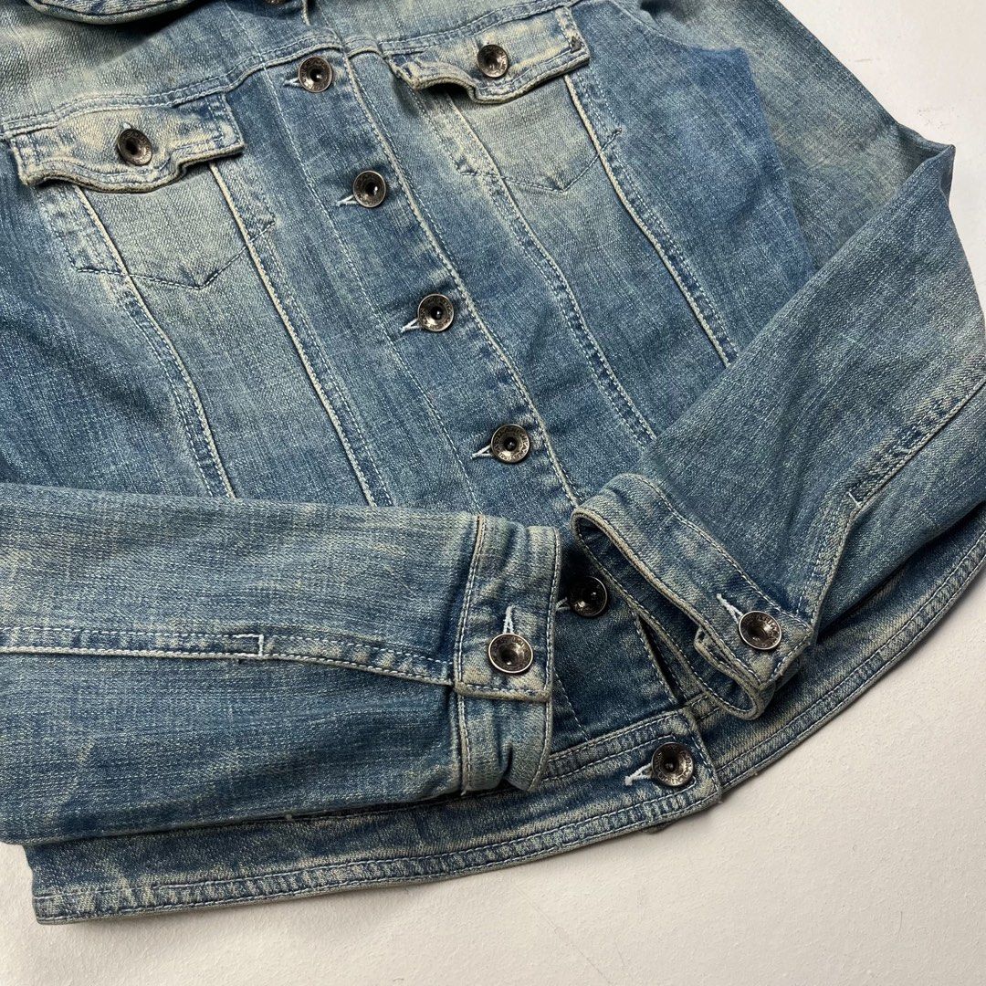 Armani Jeans Ruffled Collar Denim Jacket (Category: Coats, Jackets and Outerwear) located in Manila. Submitted by _jaime (Listing ID 1450578473, Image 3). Description: Armani Jeans Ruffled Collar Denim Jacket Size: 40 Shoulder: 15.5 inches Chest width: 18 inches Waist: 16 inches Sleeve: 24 inches Length: 22 inches 2,000 price is negotiable .