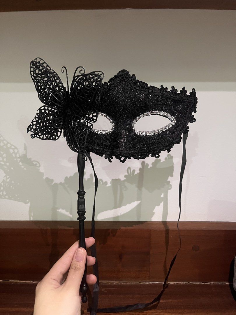 Black Mascara with stick and ribbon (Category: Sunglasses & Eyewear) located in Muntinlupa City. Submitted by ferndez (Listing ID 1450709047, Image 1). Description: - Cute butterfly and pearl design MOP: GCASH DM for questions:)).