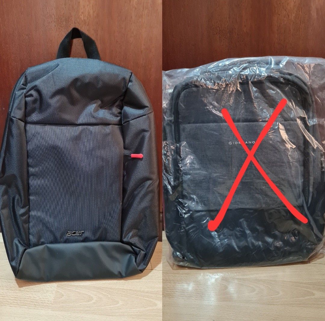 Bnew!! ORIGINAL Acer and Giordano Polyester Backpacks (Category: Backpacks) located in Manila. Submitted by shaneshadow (Listing ID 1446926703, Image 1). Description: BRAND NEW ACER and GIORDANO Backpack!! Got them both from official stores, Giordano backpack (from international) - Acer Nitro Gaming Urban Backpack for 15.6' Laptops and Notebooks - Black, Red for 280 - Giordano Polyester Backpack for 800 (SOLD) **Open packagings for picture purpos