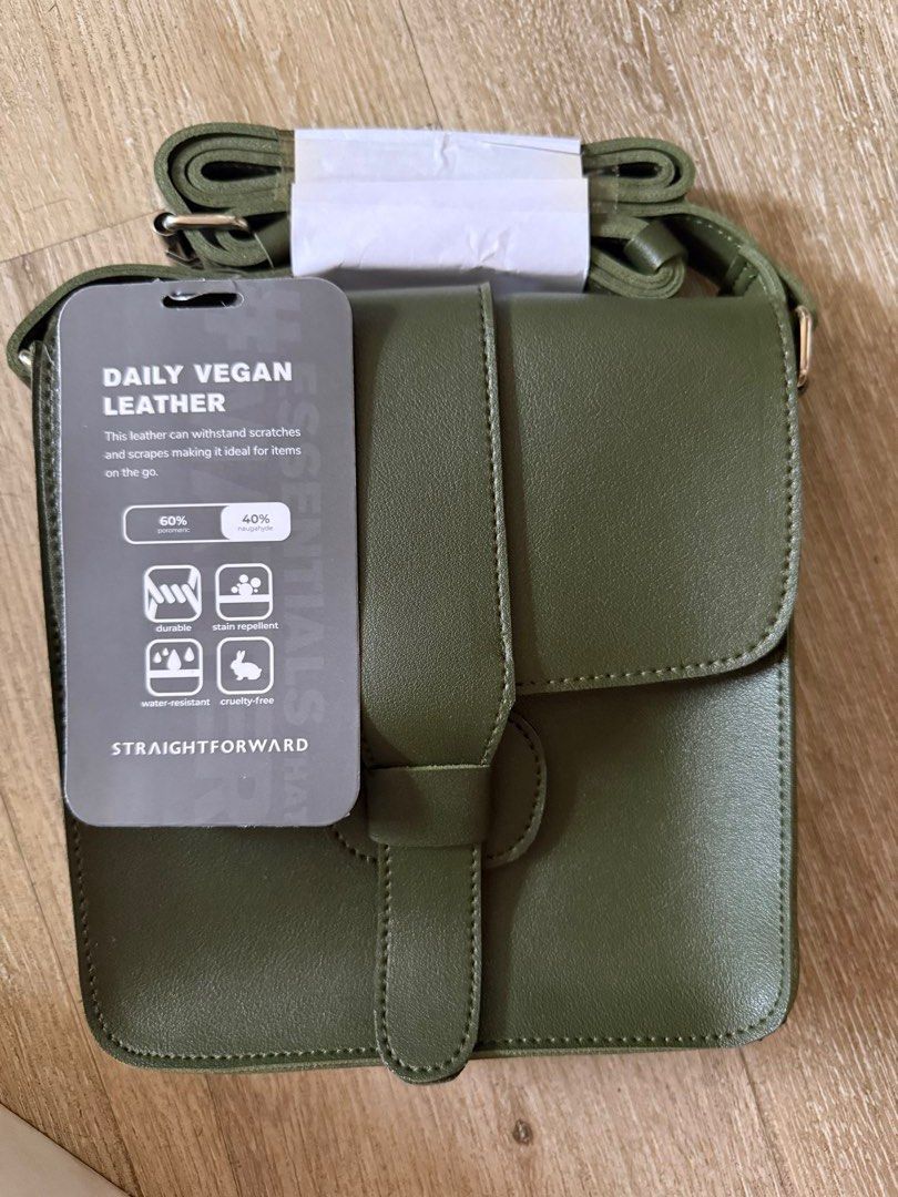 Breakfast sling bag (Category: Shoulder Bags) located in Mandaluyong City. Submitted by silverwhale_929ee9 (Listing ID 1450572106, Image 3). Description: Vegan leather Breakfast Sling Bag Army Green. Brand new is priced at ₱1500. RFS: decluttering unused gifts .