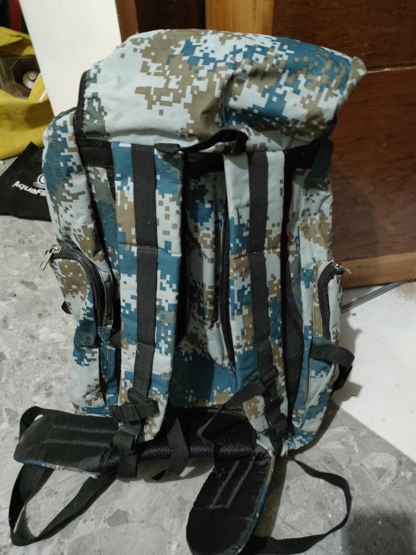 Camouflage Backpack (Category: Backpacks) located in General Santos City (Dadiangas). Submitted by rjb21 (Listing ID 1450649243, Image 3). Description: - Durable camouflage backpack - Main compartment with secure drawstring closure - Multiple external pockets for easy organization - Comfortable padded shoulder straps - Ideal for hiking adventures or travel.