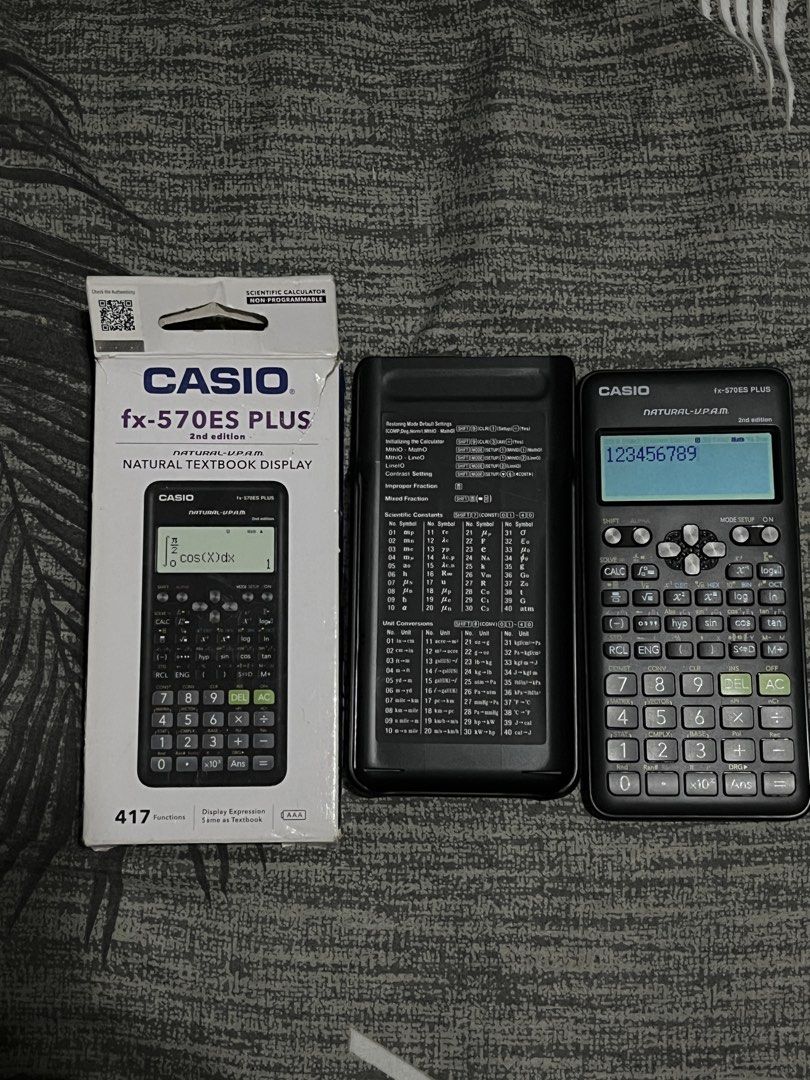 CASIO fx-570ES PLUS 2nd edition (Scientific Calculator) (Category: Office & Business Technology) located in Manila. Submitted by rheamea (Listing ID 1450702291, Image 1). Description: -Scientific calculator Casio fx-570ES plus -bought from NBS.