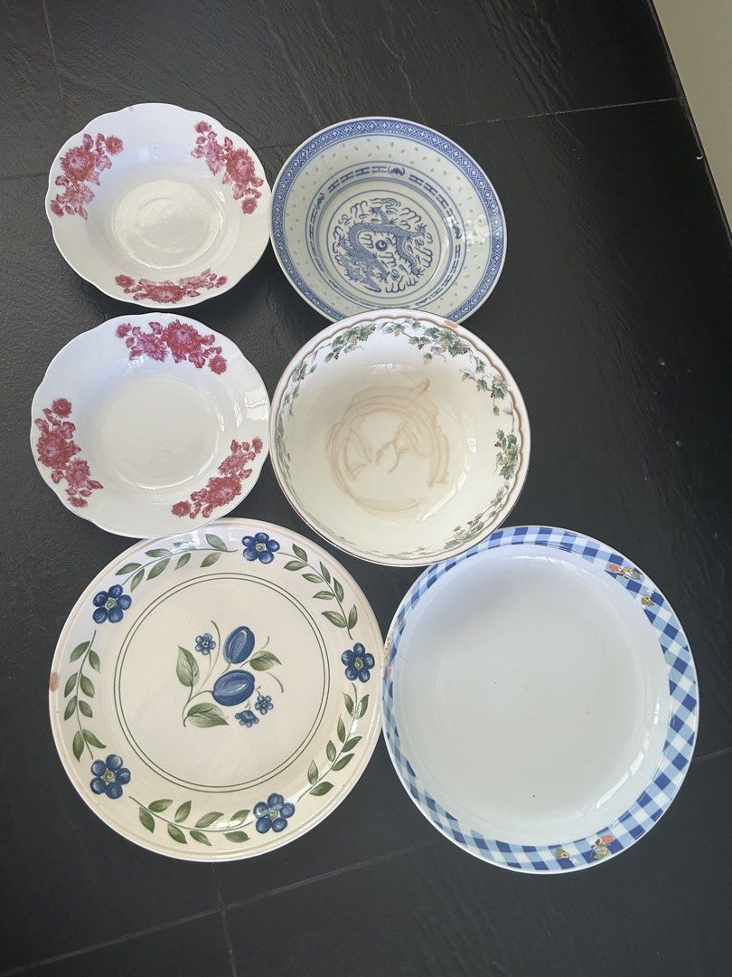 ceramic plates, bowls, and mugs