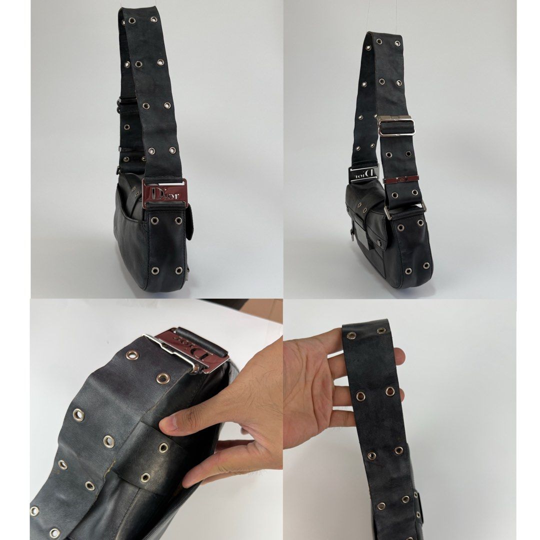 Christian Dior Street Chic Columbus (Category: Luxury Bags & Wallets) located in Burgos, Ilocos Sur. Submitted by robynperalta05 (Listing ID 1450661452, Image 3). Description: Black calf skin leather Silver-tone hardware Slit pocket on the back Adjustable shoulder strap Flap push lock closure Signs of wear Reglued shoulder strap, still soft not stiff Scratches, fading and folds on the leather, consistent with its vintage nature. This is a vintage