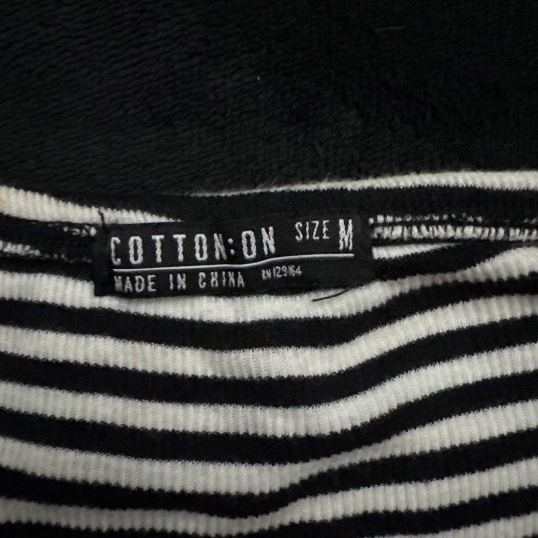 Cotton On Black and White Striped Off-Shoulder (Category: Blouses) located in Manila. Submitted by weya_ (Listing ID 1450580985, Image 3). Description: .