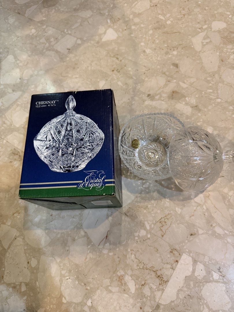 Cristal d'Arques "Chesnay" Crystal Candy Dish with Lid