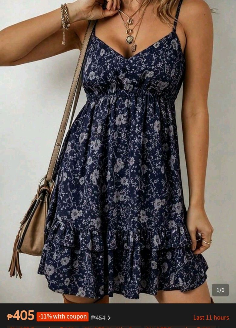 Cute Blue Boho-Style SHEIN Dress (Category: Dresses) located in Cainta. Submitted by cookietherapyph (Listing ID 1450723222, Image 1). Description: Bnew cute boho SHEIN dress Size on tag is Small but this will fit MEDIUM Fabric is not stretchable but gartered waist sya and forgiving sa malaki tummy, adjustable straps too (For reference, my waist is 31-32", hips 39") Dress length is 29.5" See photos for when worn and full item description MOP: Gca