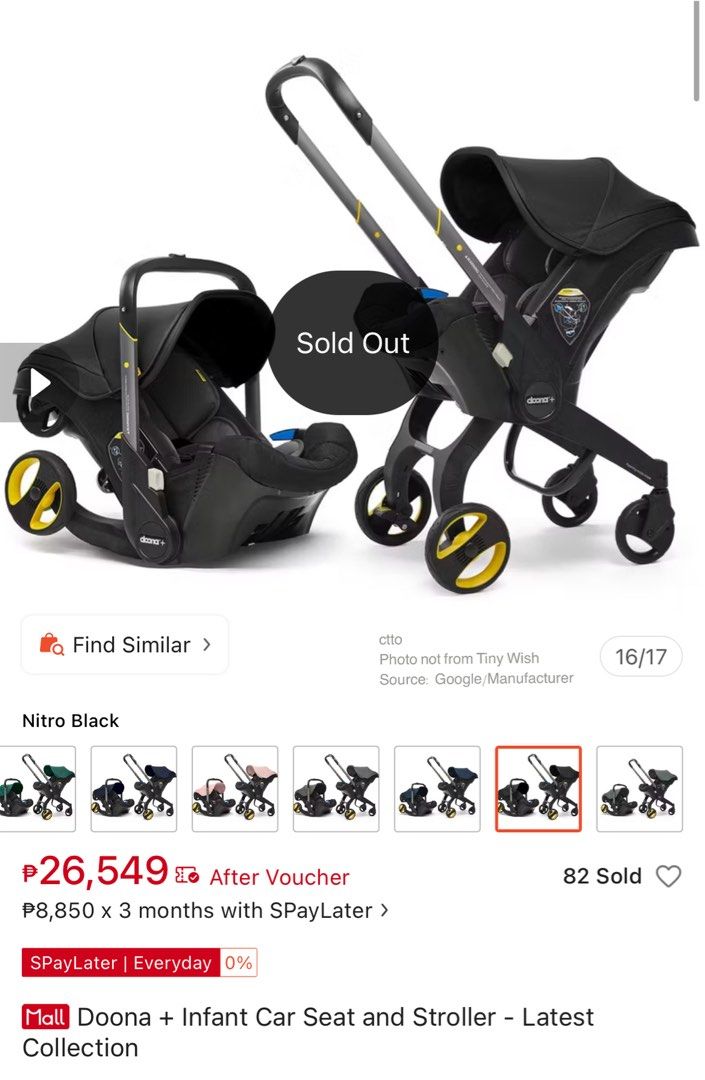 Doona + car seat and stroller with latch base (Category: Strollers) located in Calamba. Submitted by tinywishshop (Listing ID 1450597669, Image 2). Description: .