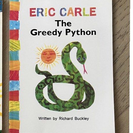 Eric Carle | The Greedy Python (Category: Children's Books) located in Singapore. Submitted by myminishop (Listing ID 1445515085, Image 1). Description: Condition: 9.9/10 Perfect for children age 5-8 years old. Self-collect from my place at Marymount or add $3 for tracked mail..