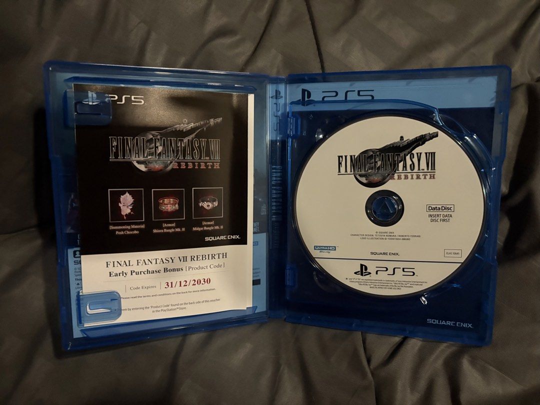 Final Fantasy VII Rebirth PS5 Game (Category: PlayStation) located in Manila. Submitted by siopauz (Listing ID 1450658554, Image 2). Description: Unused code due to PlayStation account being US region .