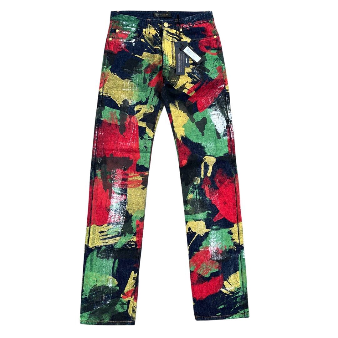 GIANNI VERSACE (Category: Luxury Apparel) located in Makati City. Submitted by pirmados.ph (Listing ID 1450616642, Image 1). Description: Gianni Versace Painted pants Size 30 Measurements Waist: 30 Inseam: 34 Outseam: 44 Leg opening: 7 Front rise: 10 Thigh: 8.5 Knee: 8 New with tag Made in Italy Authentic Guaranteed ₱11,998.