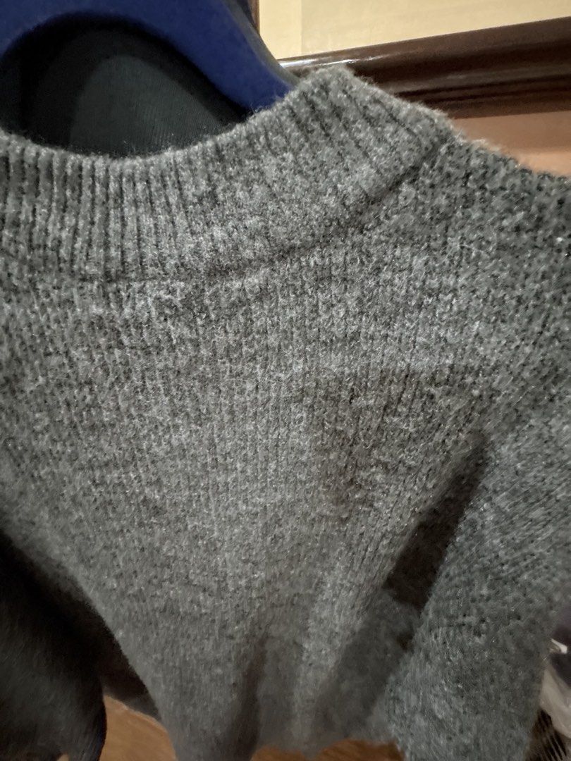 Grey Ribbed Knit Mock Neck Sweater (Category: Coats, Jackets and Outerwear) located in Manila. Submitted by dig76 (Listing ID 1450604282, Image 3). Description: H&M Given as a gift. No tag - Cozy grey sweater - Ribbed knit texture - Mock neck design - Relaxed fit - Ideal for layering or wearing solo - Versatile: pairs well with jeans or skirts.