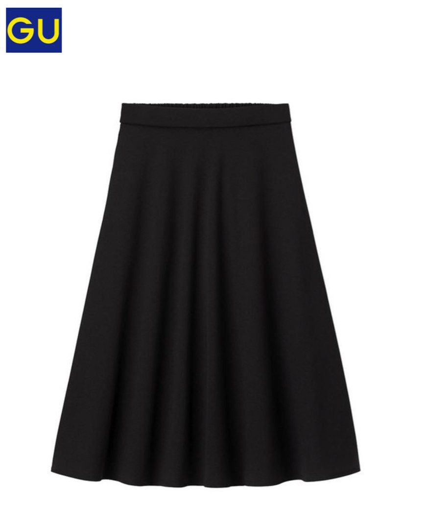 GU Black A-Line Midi Skirt, Women's Fashion, Bottoms, Skirts on Carousell