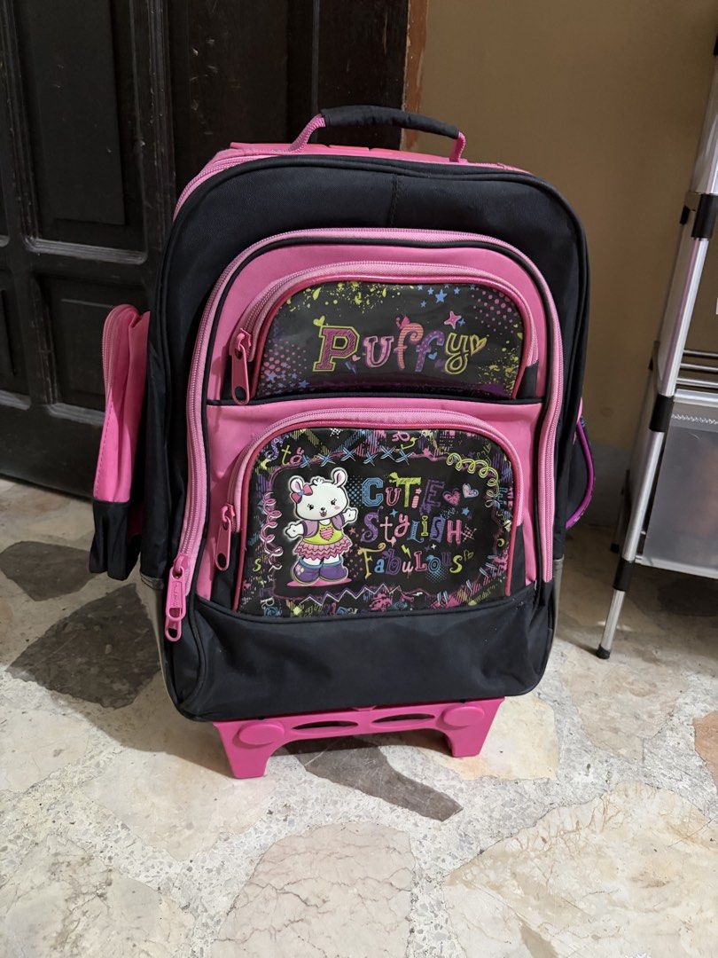 HAWK puffy & sparky trolley bag (Category: Luggage) located in Marikina City. Submitted by mifthrifs (Listing ID 1450594579, Image 2). Description: no tears or scratches, just needs a wash. used but not abused. all zippers, wheels, and the handle are fully functional with no issues. - rfs: decluttering - mop: gcash or gotyme - mod: lalamove / j&t - meetup: near marikina pasig station 📍marikina, lower antipolo proceeds will go to feeding stray ca