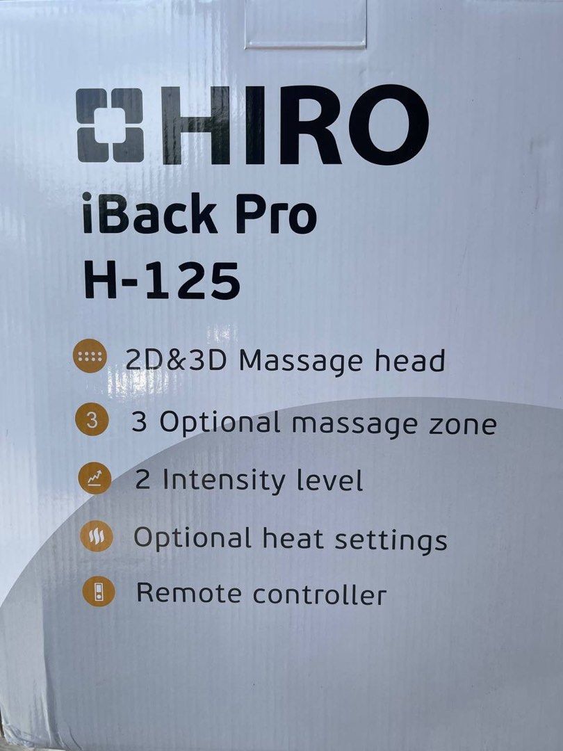 HIRO IBack Pro H-125 (Category: Massage Devices) located in Santa Rosa. Submitted by odepangilinan (Listing ID 1450535277, Image 2). Description: SRP 39K, Selling for 24K only Brand New and Never Been Used Opened for Photo purposes only.