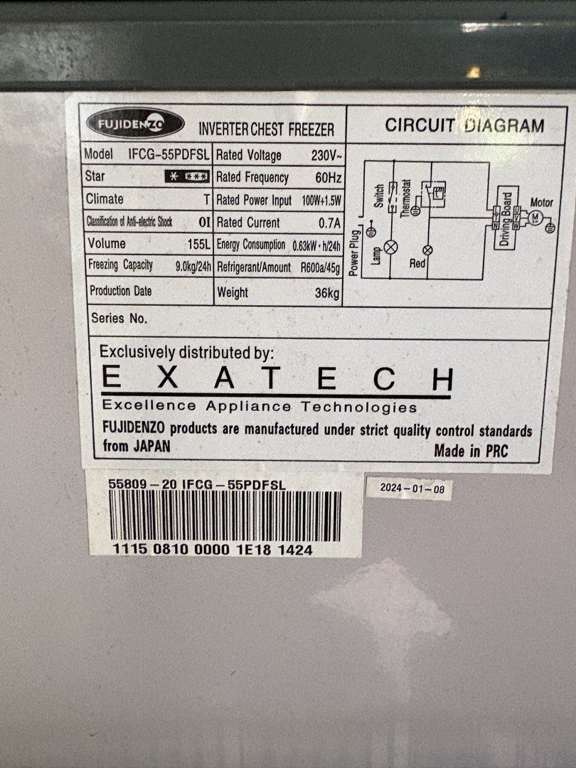Ice Machine Maker + Fujidenzo Inverter Chest Freezer (Category: Refrigerators and Freezers) located in Bacoor. Submitted by aambroseee (Listing ID 1450732374, Image 2). Description: 📦 Inclusions (All-in, Gagamitin Mo Na Lang!): Ice Machine Maker (Slightly used, pinagana lang ng mga 9 times para i-test at gamitin saglit. Parang bago pa talaga!) Fujidenzo Inverter Chest Freezer (Matipid sa kuryente, perfect pang-stock ng yelo) Water Filtration Sys