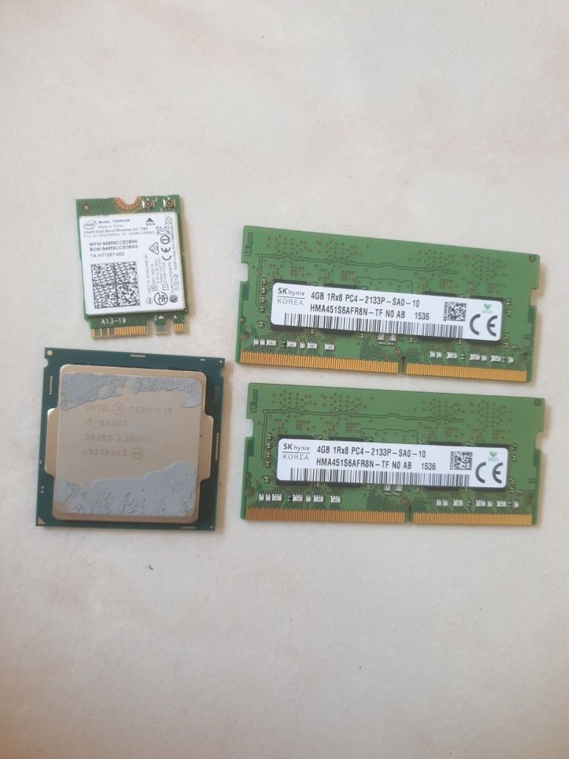Intel Core i5-6400t CPU, 2x 4GB DDR4 RAM, WiFi Card