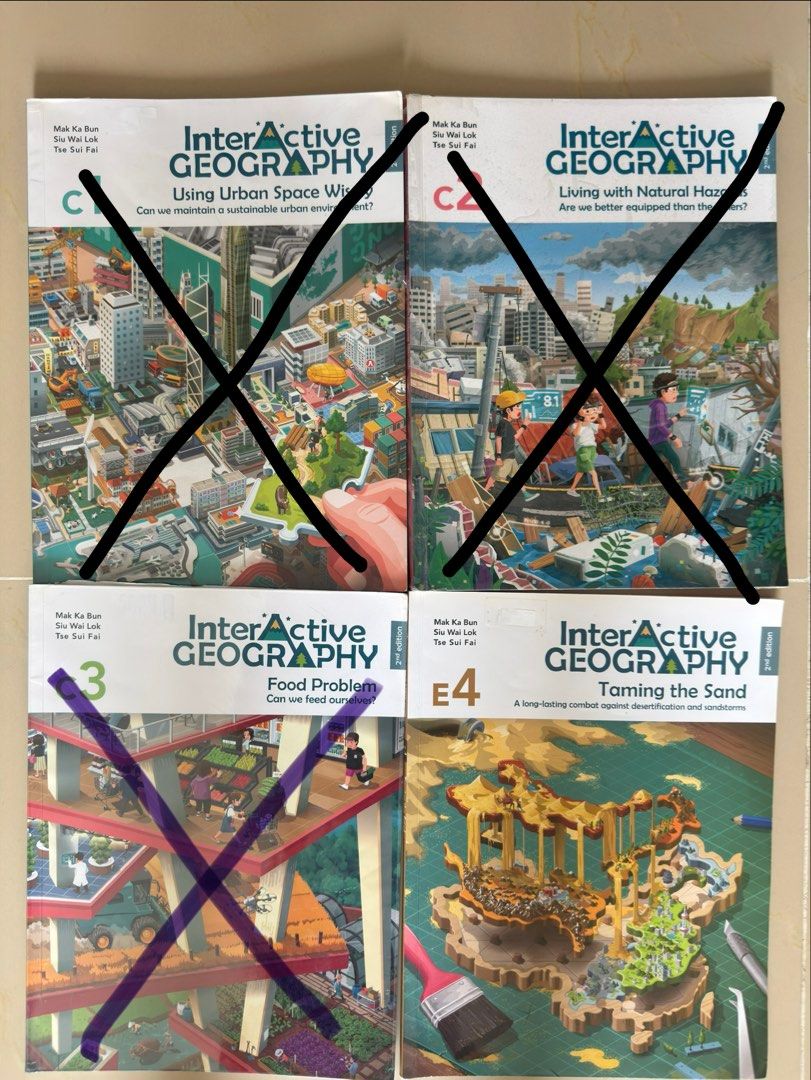 Interactive geography E4 (second edition) （分類：教科書）位於 Hong Kong。 由 babycarrot99 提交（商品編號 1450205799，圖片 1）。簡介： 每本有少量書寫/highlight C1， C2, C3 已賣 $35 一本。