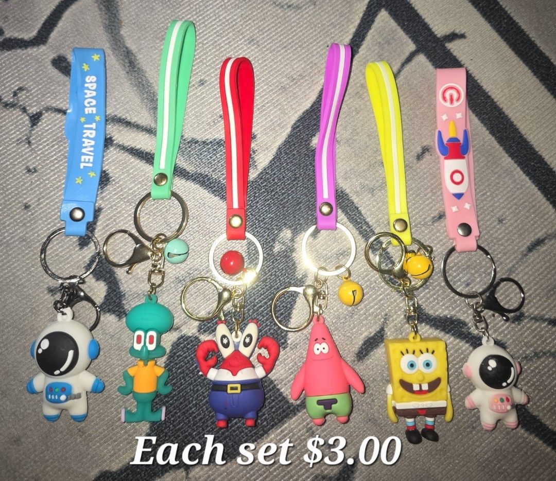 Keychains set (Category: Occasions & Party Supplies) located in Singapore. Submitted by rilyahaifa (Listing ID 1450648477, Image 1). Description: Cartoon Character Keychains Very lovely and cute. *as souveniers *as door gifts *as children's day *as goodies Hurry pm me... Each set is $3.00 U.P is each for $12.00 Additional normal mailing is $3.00.