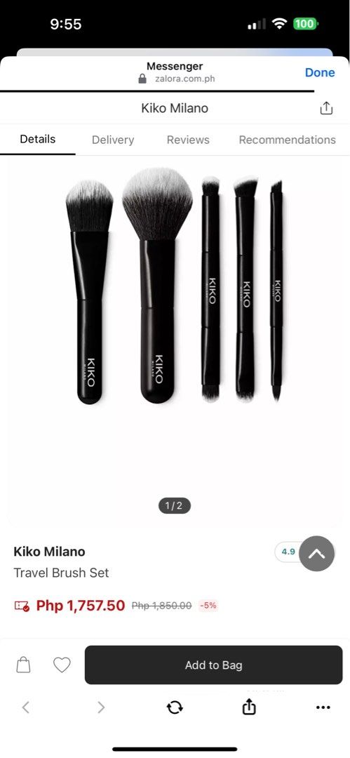 kiko milano make up brush (Category: Makeup) located in Manila. Submitted by stack.in.it (Listing ID 1450682083, Image 3). Description: 5pcs available.