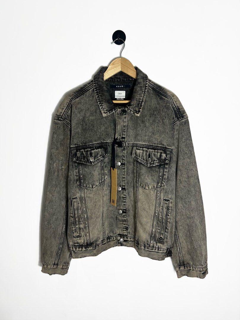 Ksubi Oh-G Crash Denim Jacket (Category: Coats, Jackets and Outerwear) located in Bacolod City. Submitted by nodaysoff (Listing ID 1450717454, Image 1). Description: Ksubi Oh-G Crash Denim Jacket - Authentic & Brandnew XL | 26x28 “inches” Excellent condition Light yellow stain on canvas print - ₱3,000.