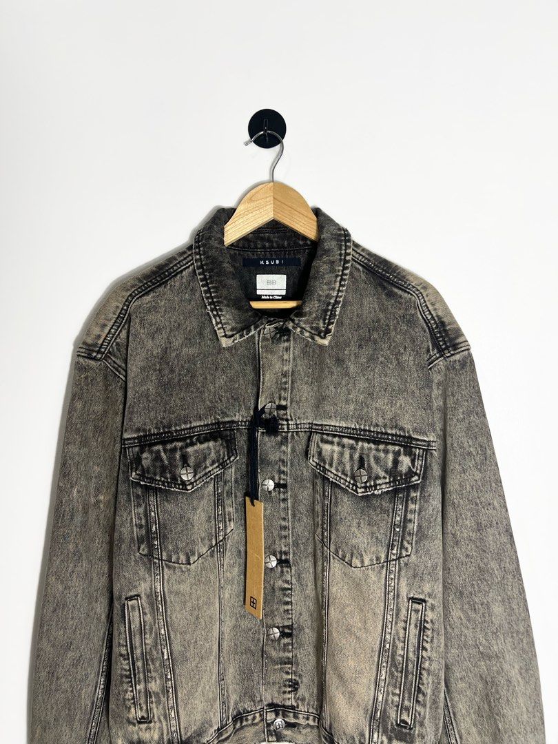 Ksubi Oh-G Crash Denim Jacket (Category: Coats, Jackets and Outerwear) located in Bacolod City. Submitted by nodaysoff (Listing ID 1450717454, Image 3). Description: Ksubi Oh-G Crash Denim Jacket - Authentic & Brandnew XL | 26x28 “inches” Excellent condition Light yellow stain on canvas print - ₱3,000.