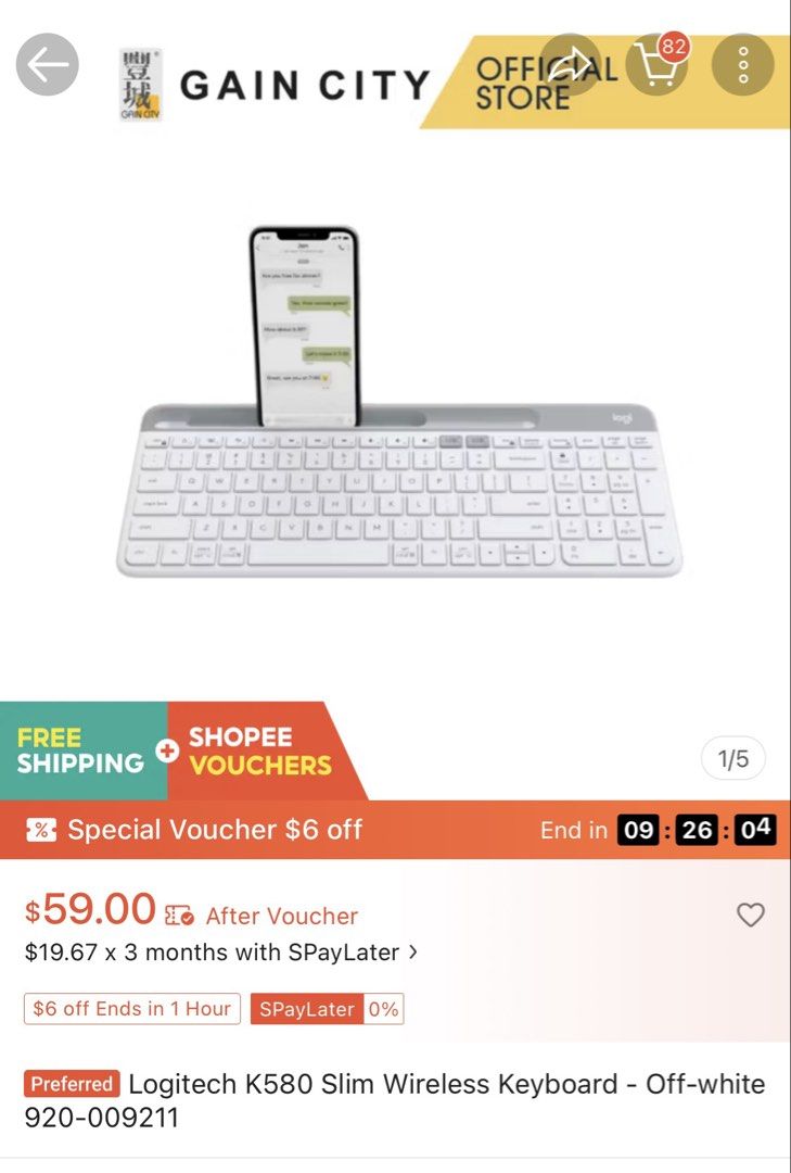 Logitech K580 Slim Multi-Device Wireless Keyboard513658031147601922